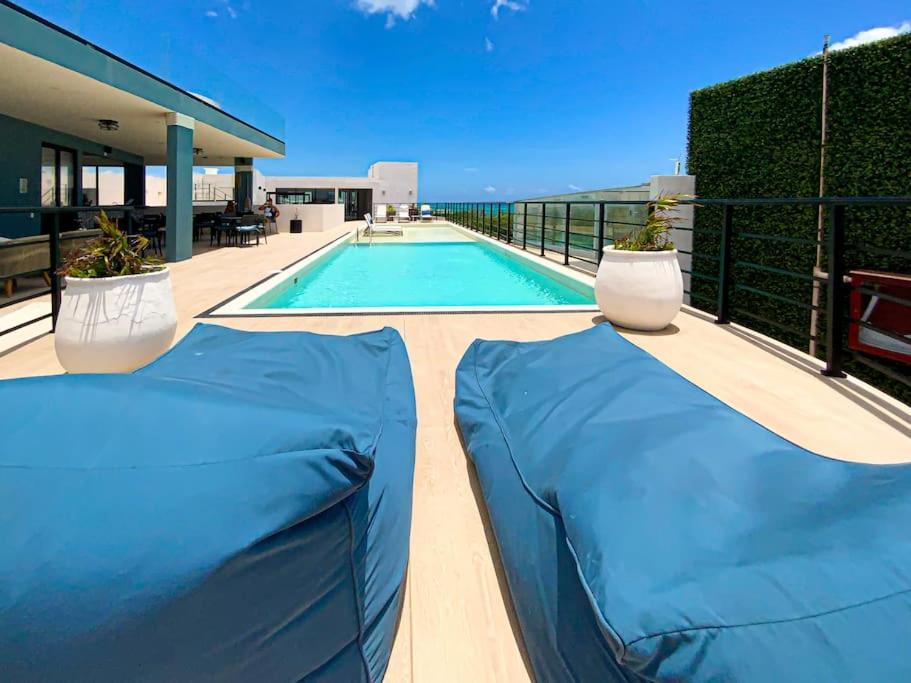 شقة Beautiful + Luxury + Ocean View + Pool بلايا ديل كارمن المظهر الخارجي الصورة