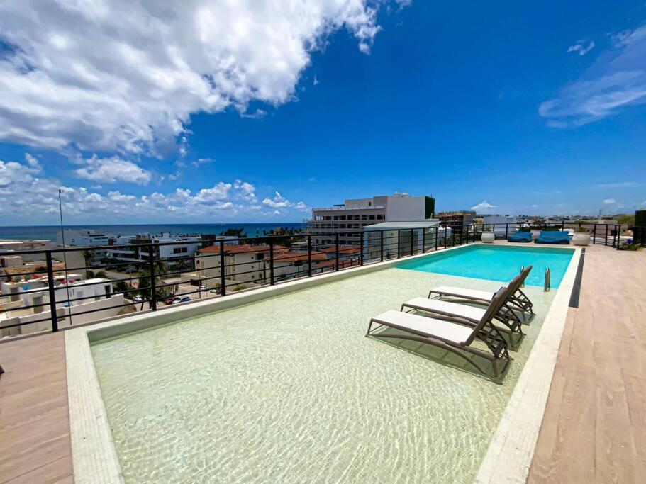 شقة Beautiful + Luxury + Ocean View + Pool بلايا ديل كارمن المظهر الخارجي الصورة