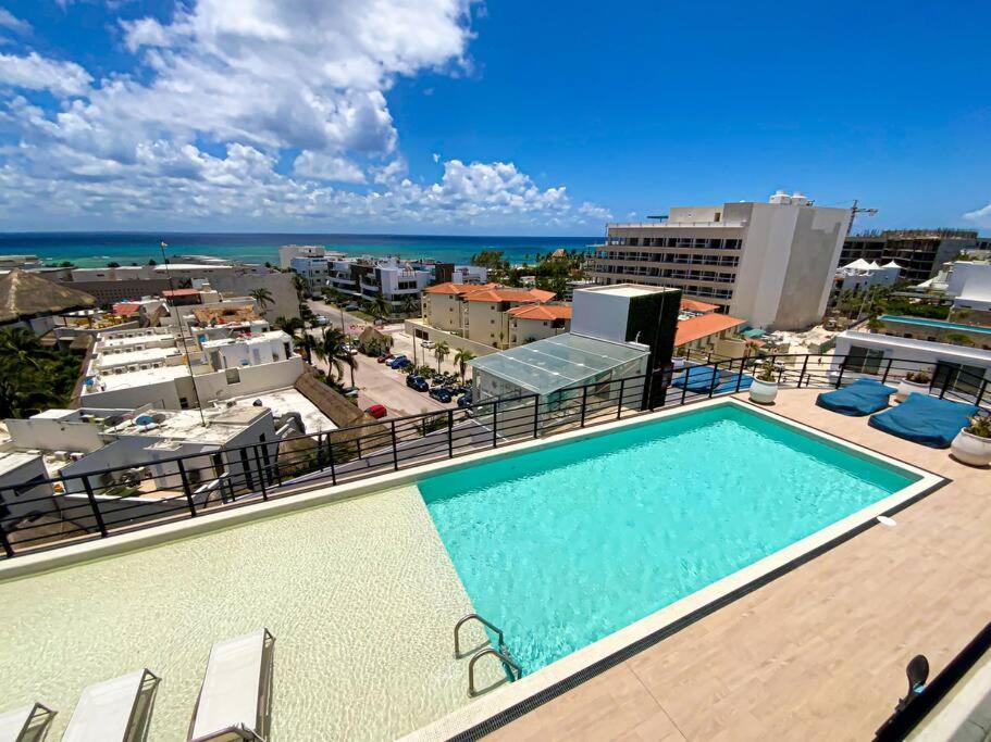 شقة Beautiful + Luxury + Ocean View + Pool بلايا ديل كارمن المظهر الخارجي الصورة